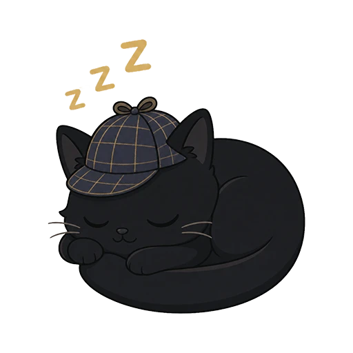 眠っている黒猫のワトソン